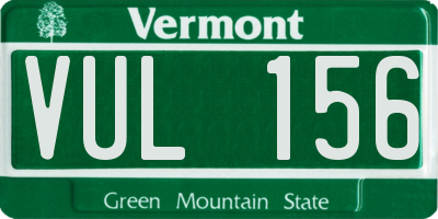 VT license plate VUL156