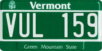 VT license plate VUL159
