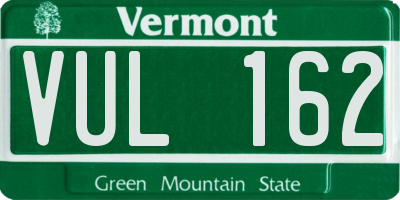 VT license plate VUL162