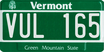 VT license plate VUL165