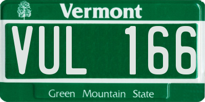 VT license plate VUL166