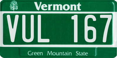 VT license plate VUL167