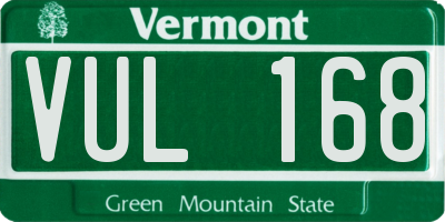 VT license plate VUL168