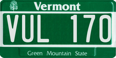 VT license plate VUL170