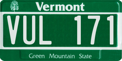 VT license plate VUL171