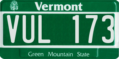 VT license plate VUL173