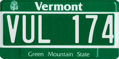 VT license plate VUL174