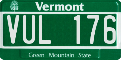 VT license plate VUL176