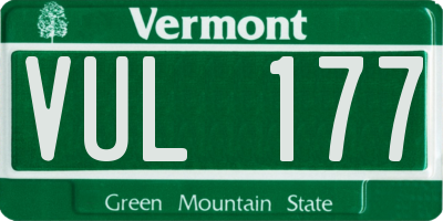 VT license plate VUL177