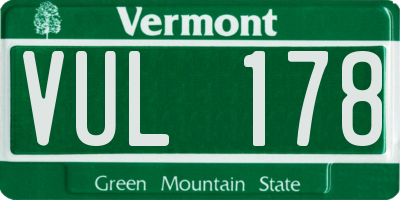 VT license plate VUL178