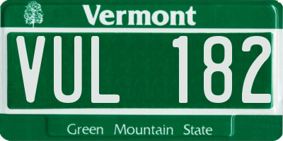 VT license plate VUL182