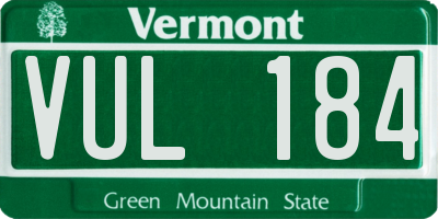 VT license plate VUL184