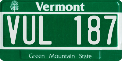 VT license plate VUL187