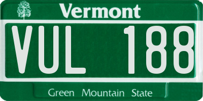 VT license plate VUL188