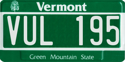 VT license plate VUL195