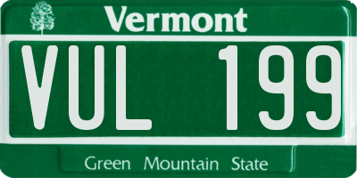 VT license plate VUL199