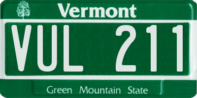 VT license plate VUL211