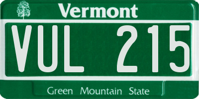 VT license plate VUL215