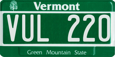 VT license plate VUL220