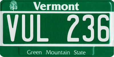 VT license plate VUL236