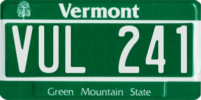 VT license plate VUL241