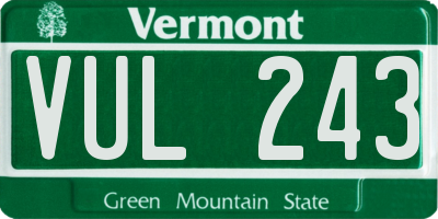 VT license plate VUL243