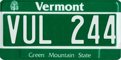 VT license plate VUL244