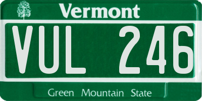 VT license plate VUL246