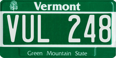 VT license plate VUL248