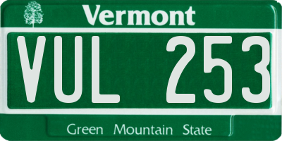 VT license plate VUL253