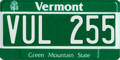 VT license plate VUL255