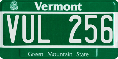 VT license plate VUL256
