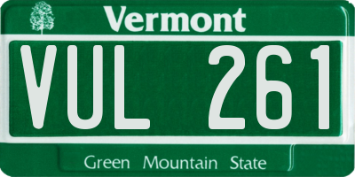 VT license plate VUL261