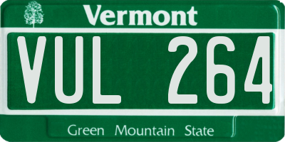 VT license plate VUL264