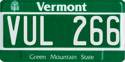 VT license plate VUL266