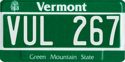 VT license plate VUL267