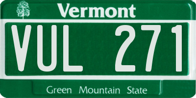 VT license plate VUL271