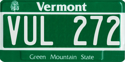 VT license plate VUL272