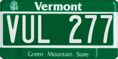 VT license plate VUL277