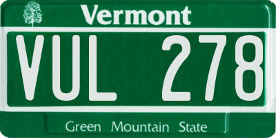 VT license plate VUL278