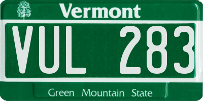VT license plate VUL283