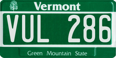 VT license plate VUL286