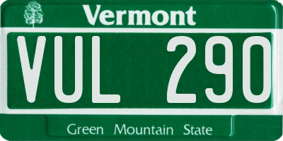 VT license plate VUL290