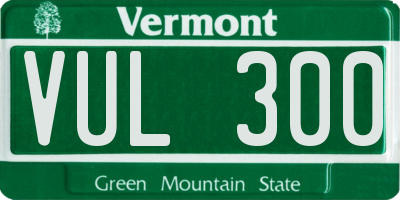 VT license plate VUL300