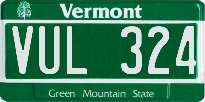 VT license plate VUL324