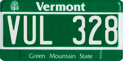 VT license plate VUL328