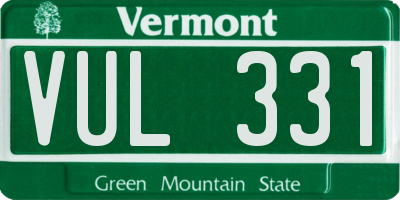 VT license plate VUL331