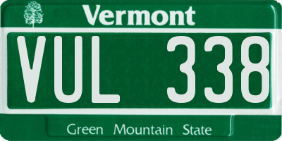 VT license plate VUL338