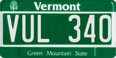 VT license plate VUL340