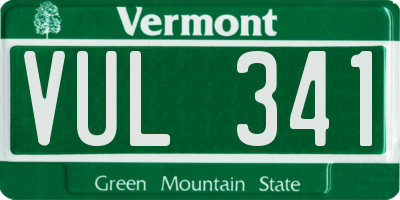 VT license plate VUL341